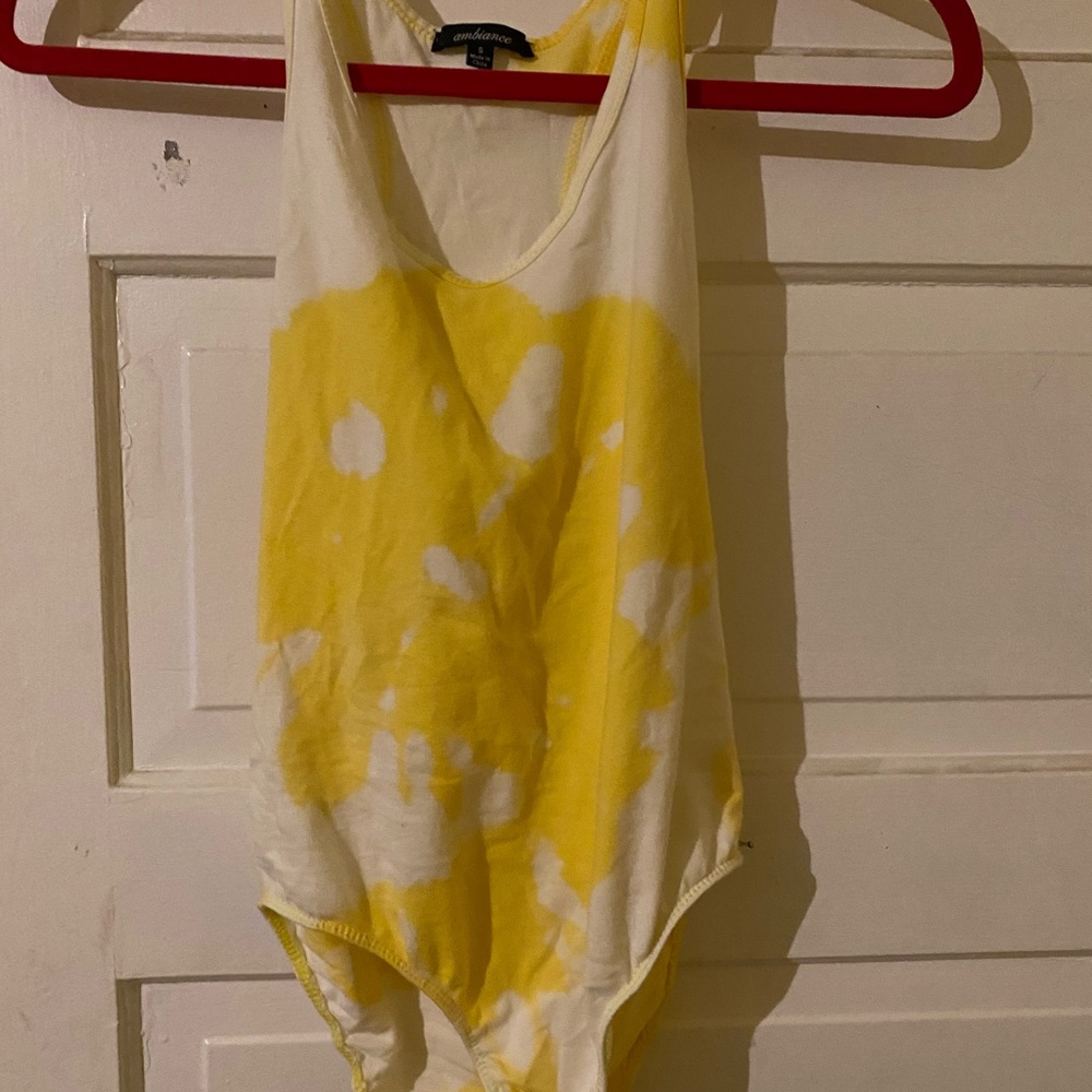 Yellow tie dye bodysuit